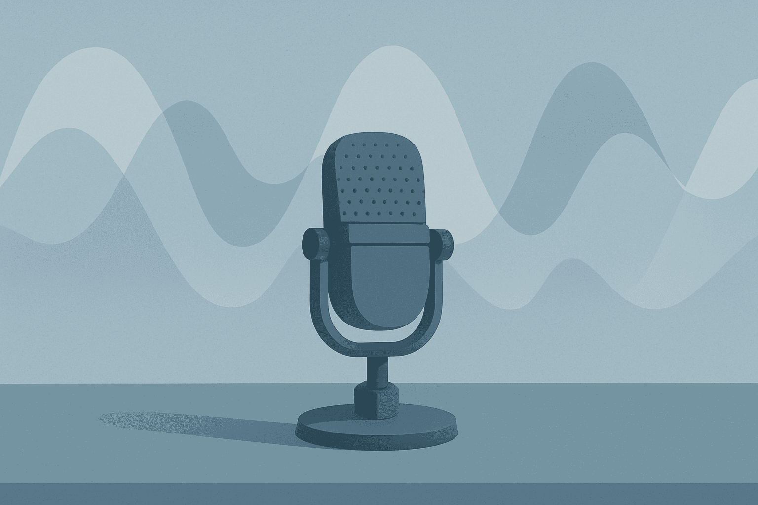 Clean microphone setup suggesting high-quality recording for transcription