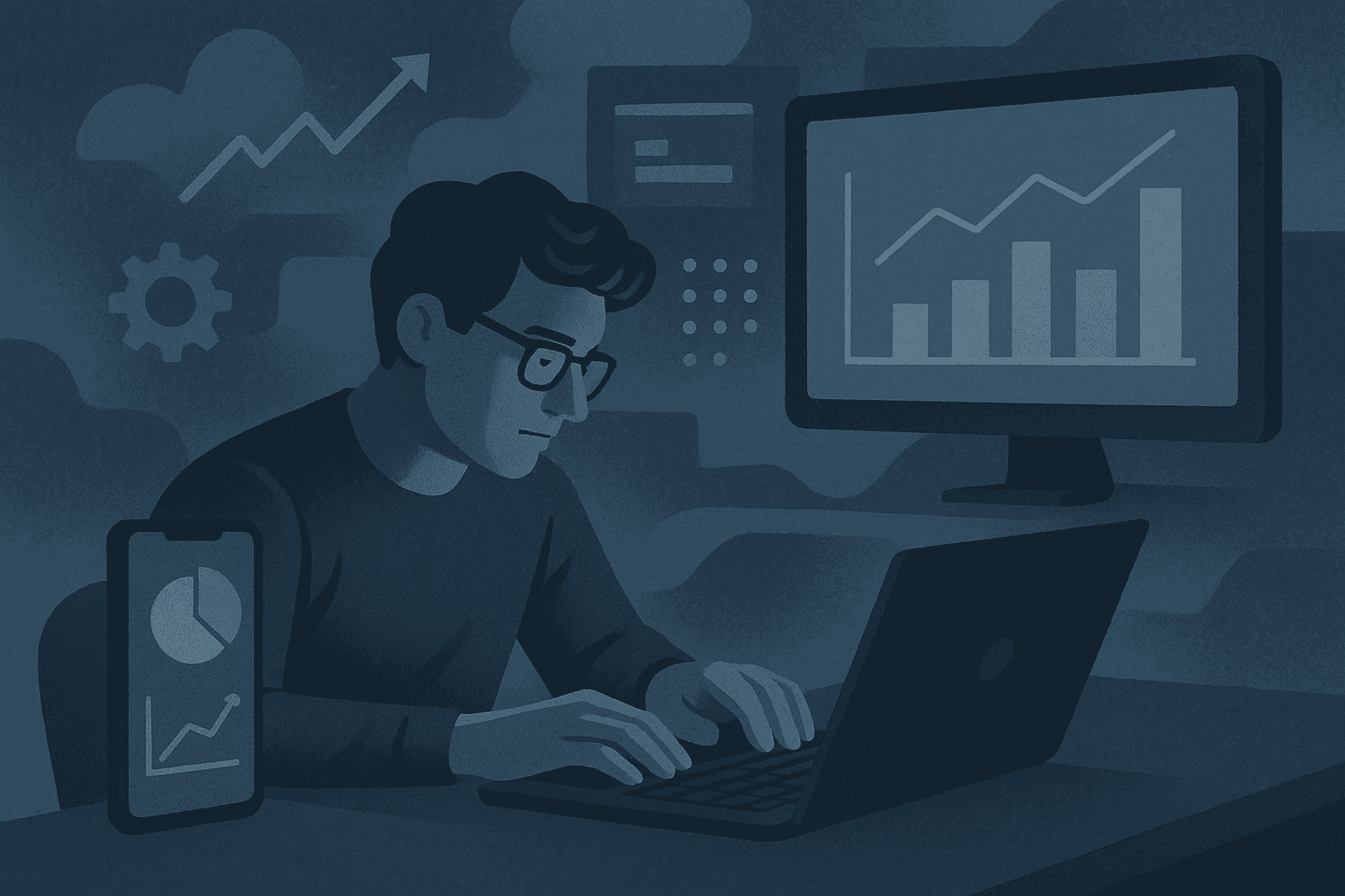 Una ilustración que representa la conversión de video a texto utilizando AI.